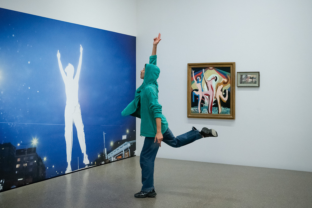 *Y*, a choreographic parcours by Anne Teresa De Keersmaeker at Museum Folkwang, featuring Nassim Baddag, Essen, 2024; photo: Katja Illner / Ruhrtriennale