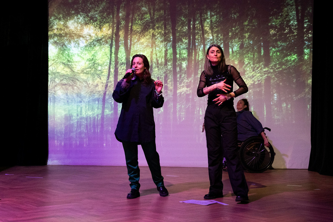 *Biofuck* by LIFT Tanzkollektiv (Liv Schellander, Irene Giró, Fia/Sophia Neises, Tanja Erhart) at Ballhaus Ost; photo: Xenia Dürr / Ballhaus Ost 