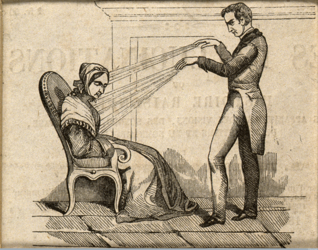 Franz Anton Mesmer in einer zeitgenössischen Karikatur