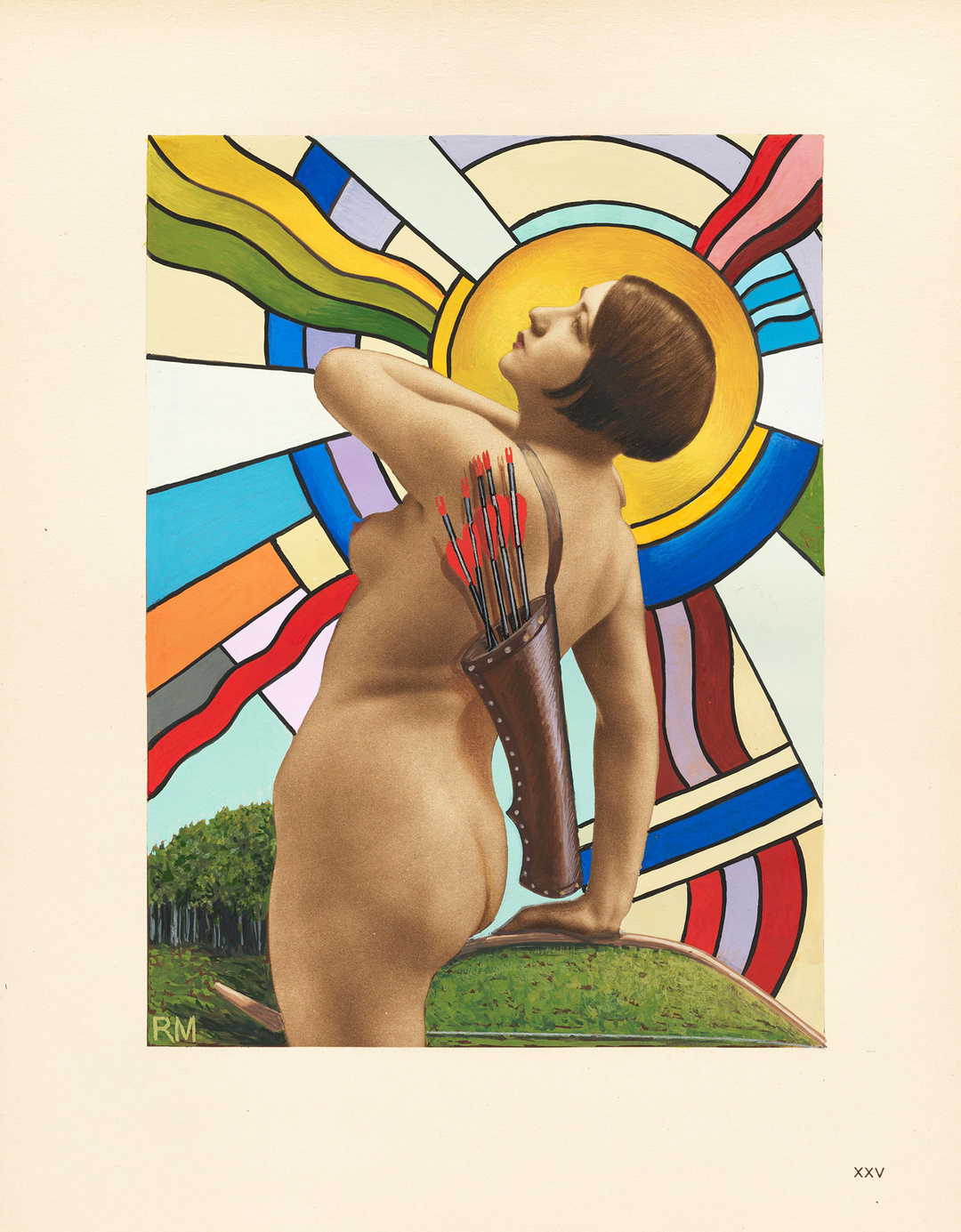 Ruth Marten, 48 2024, from the series: *All About Eve*, Gouache on heliogravure from 1923, ca. 22.8 x17 cm, Courtesy Van der Grinten Galerie © the artist; photo and background: Jeffrey Sturges