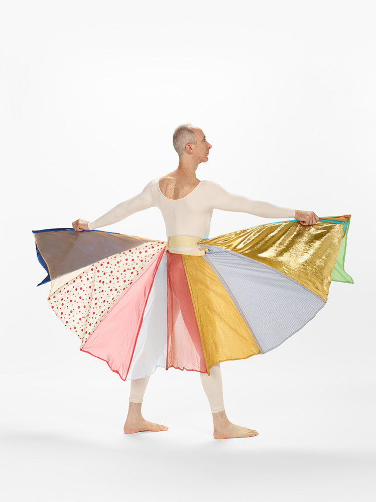 Robert Rauschenberg, *Colorwheel skirt from costumes* for Travelogue, 1977; © Collection Walker Art Center, Minneapolis, Walker Art Center, Merce Cunningham Dance Company Collection, Gift of Jay F. Ecklund, the Barnett and Annalee Newman Foundation, Agnes Gund, Russell Cowles and Josine Peters, the Hayes Fund of HRK Foundation, Dorothy Lichtenstein, MAHADH Fund of HRK Foundation, Goodale Family Foundation, Marion Stroud Swingle, David Teiger, Kathleen Fluegel, Barbara G. Pine, and the T. B. Walker Acquisition Fund, 2011