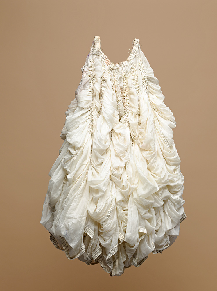 Robert Rauschenberg, *Parachute dress from costumes* for Antic Meet, 1958, © Collection Walker Art Center, Minneapolis, Walker Art Center, Merce Cunningham Dance Company Collection, Gift of Jay F. Ecklund, the Barnett and Annalee Newman Foundation, Agnes Gund, Russell Cowles and Josine Peters, the Hayes Fund of HRK Foundation, Dorothy Lichtenstein, MAHADH Fund of HRK Foundation, Goodale Family Foundation, Marion Stroud Swingle, David Teiger, Kathleen Fluegel, Barbara G. Pine, and the T. B. Walker Acquisition Fund, 2011