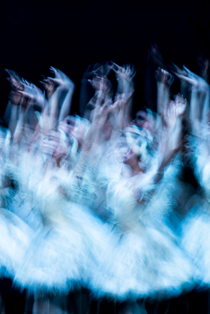 Background: Ensemble in *Illusions – like Swan Lake* by John Neumeier, Bayerisches Staatsballett, 2011; photo: Bayerisches Staatsballett