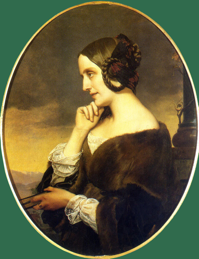 Marie d'Agoult 1843. Gemälde von Henri Lehmann.